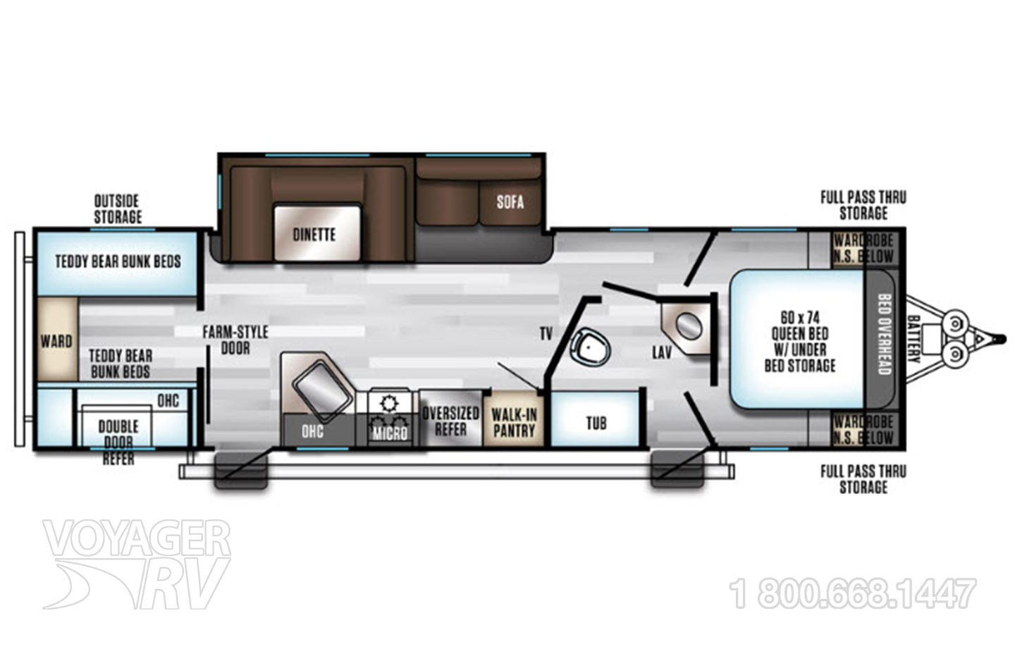 2018 Keystone Sprinter 29BH Floorplan