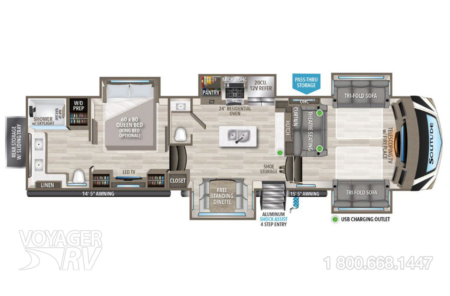 2022 Grand Design Solitude 380FL Floorplan