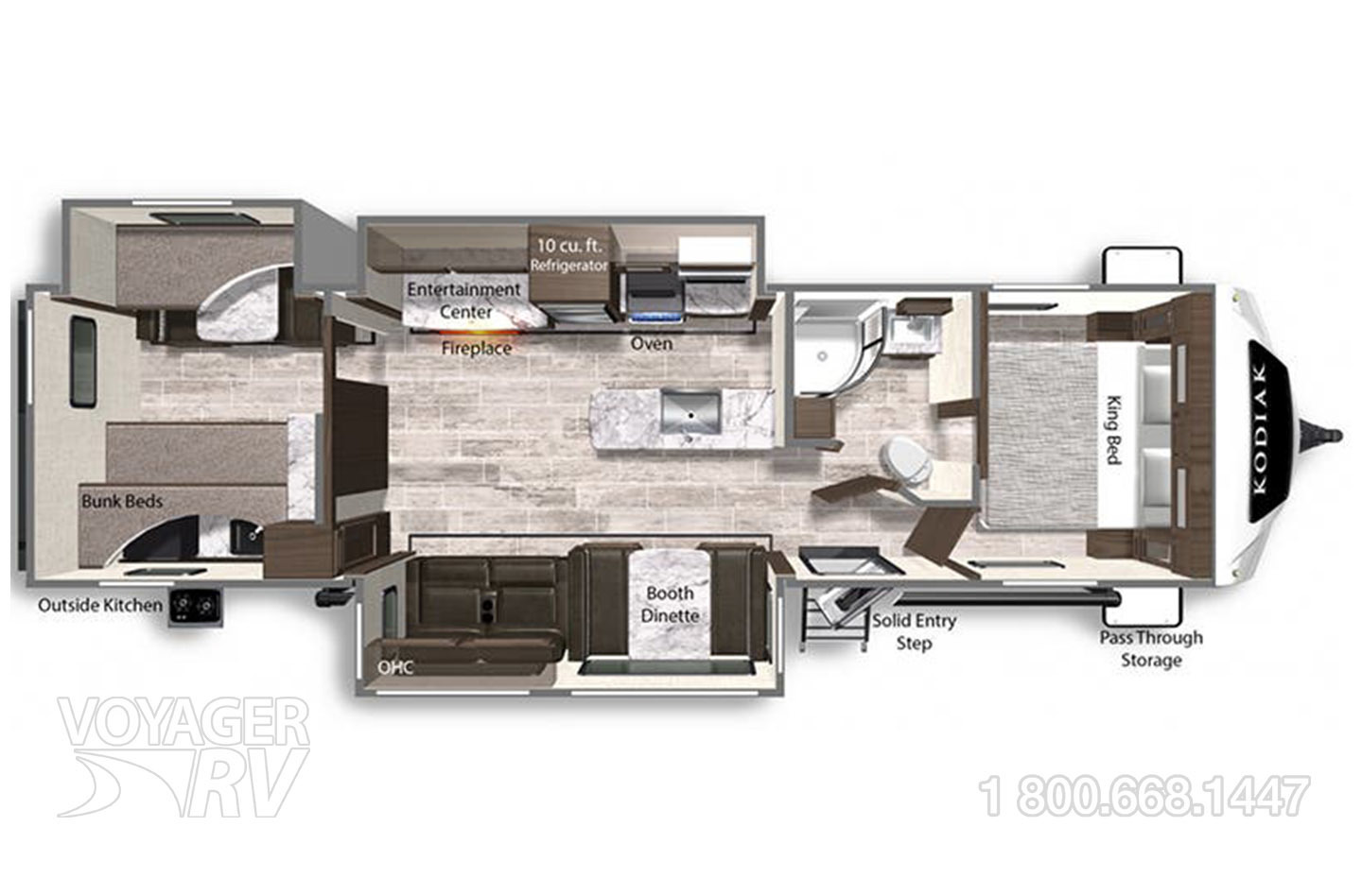 2021 Dutchmen Kodiak Ultimate 3321BHSL Floorplan