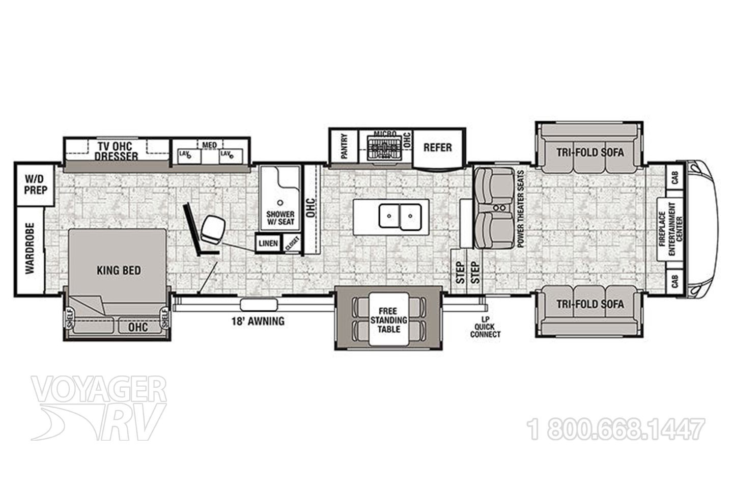 2019 Forest River Cedar Creek Hathaway 38FLX Floorplan
