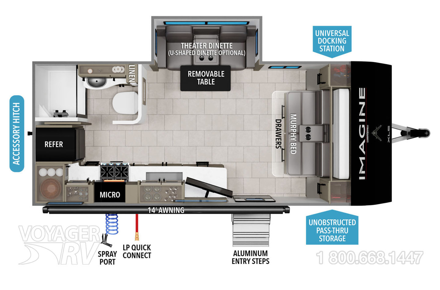 2025 Grand Design Imagine XLS 17MKE Floorplan