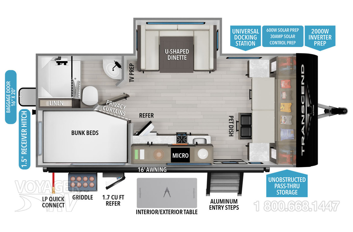 2026 Grand Design Transcend ONE 161BH Floorplan