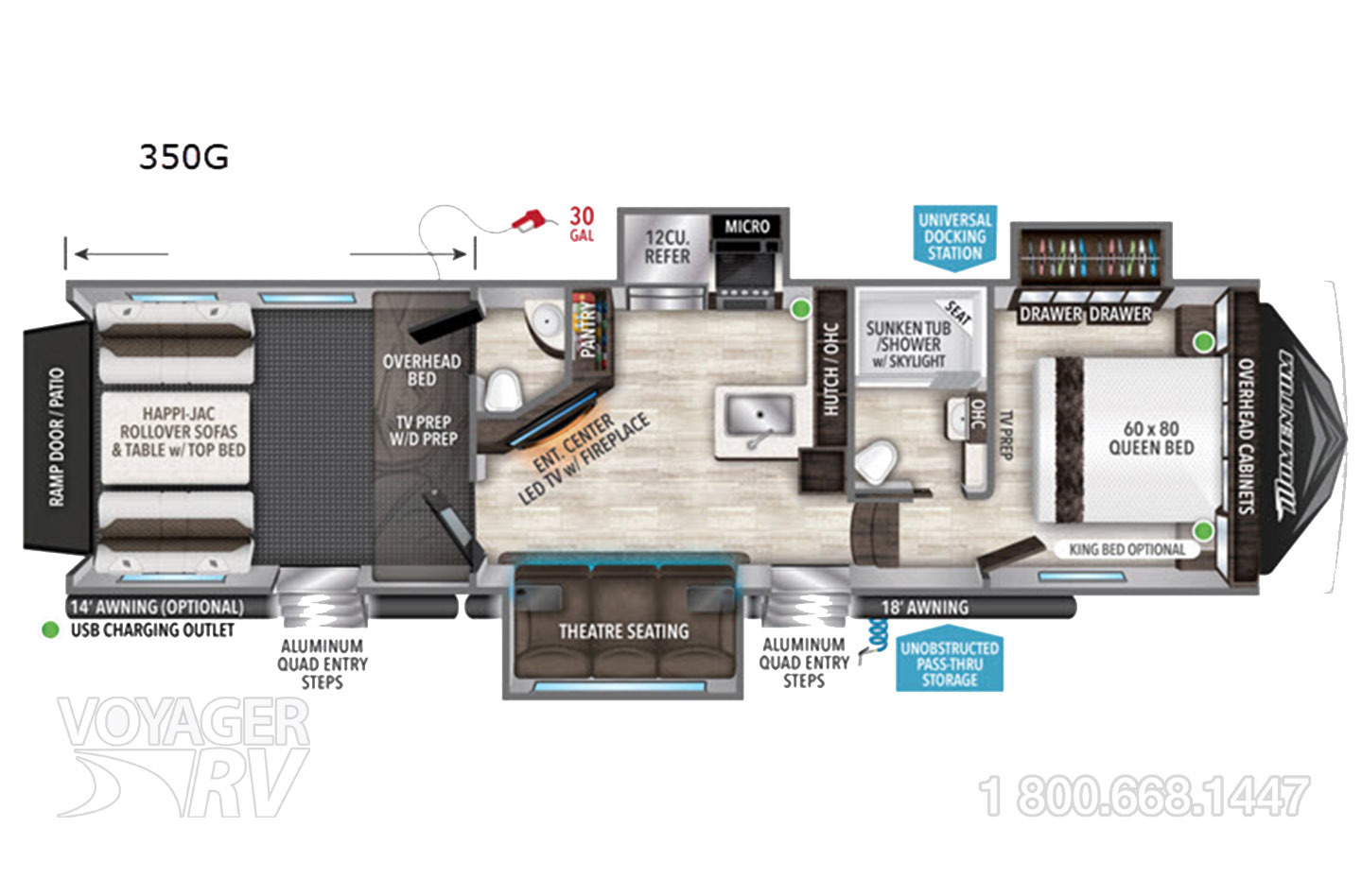 2021 Grand Design Momentum 350G Floorplan