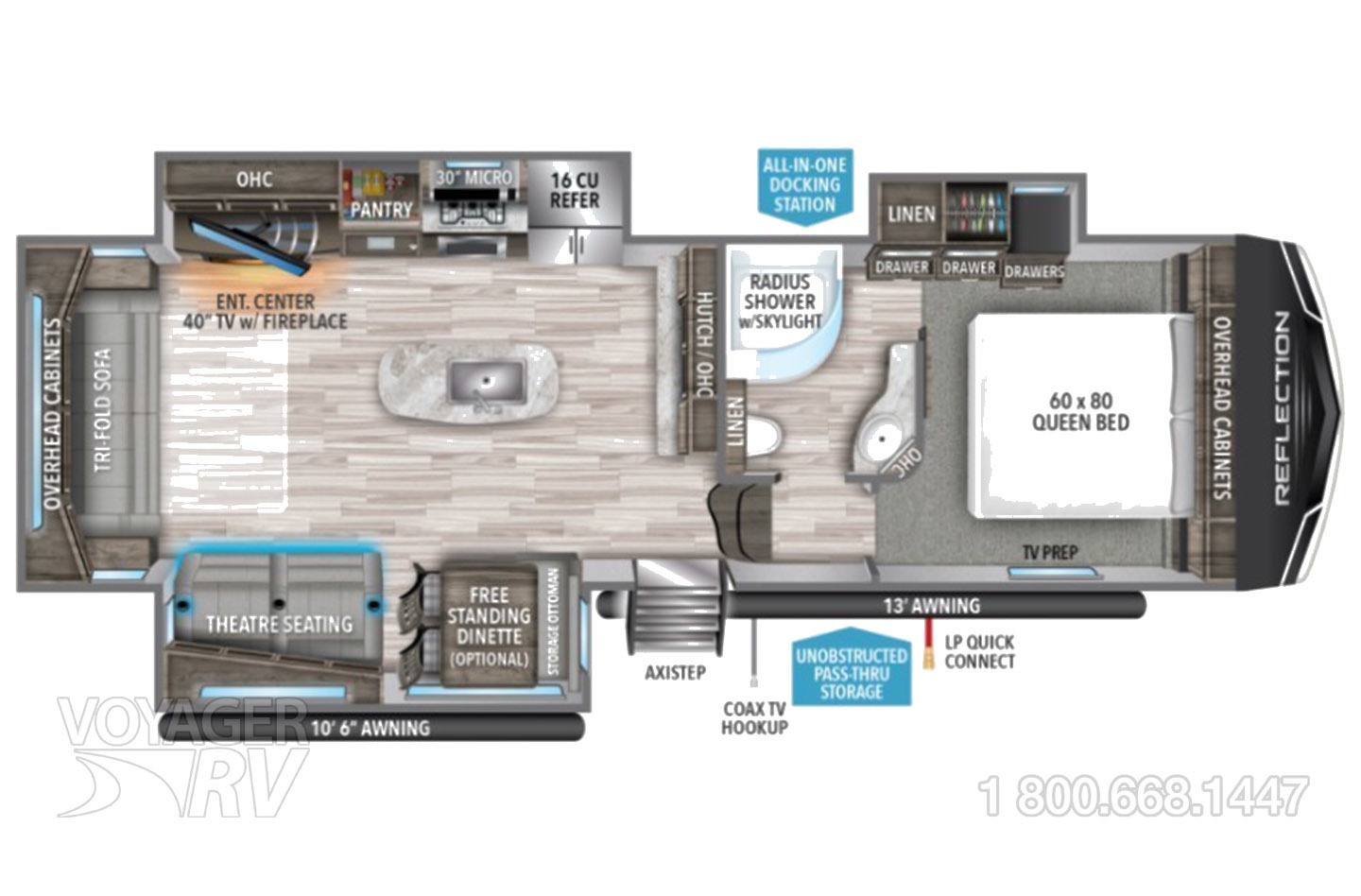 2022 Grand Design Reflection 303RLS Floorplan