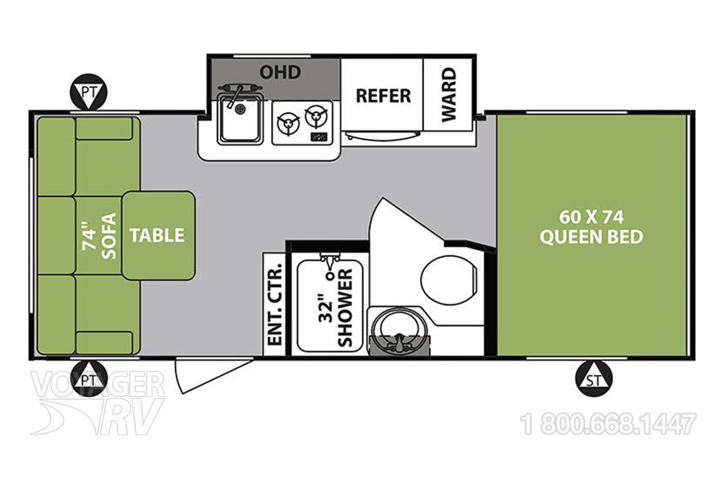 2019 Forest River RPOD RP189 Floorplan
