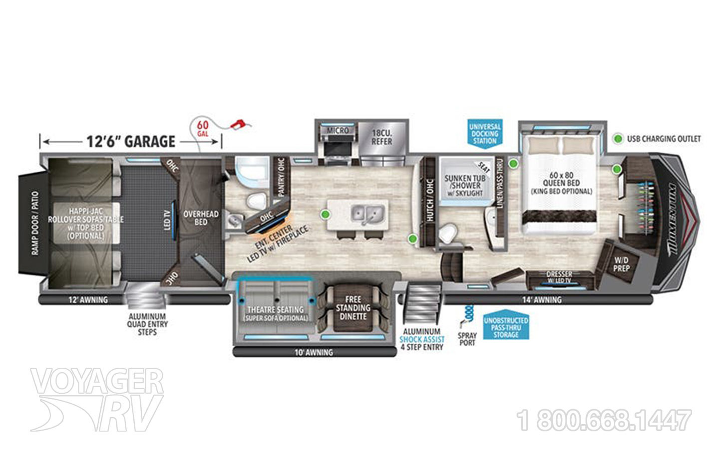 2022 Grand Design Momentum 395MS Floorplan
