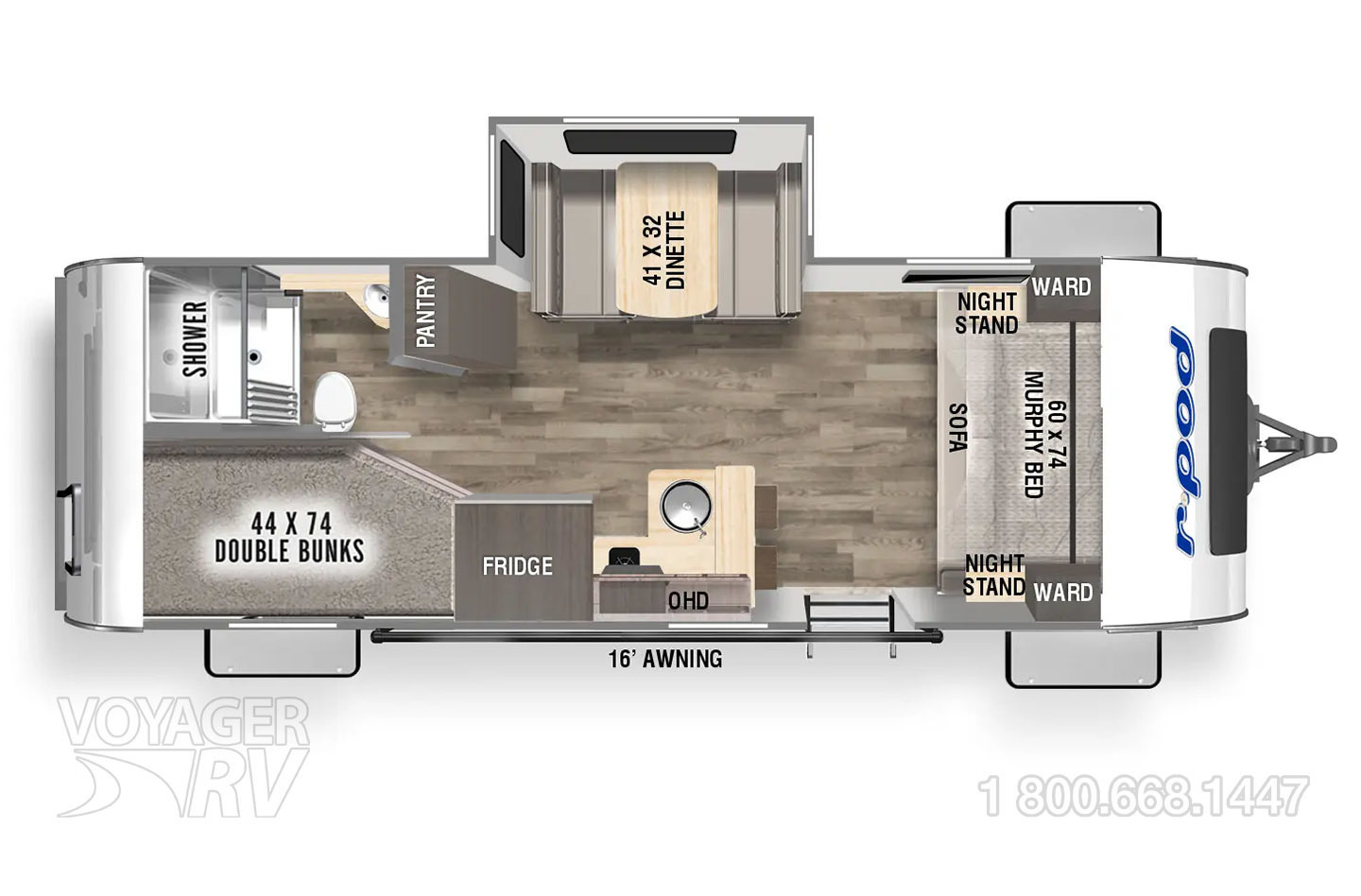 2023 KZ Sportsmen Classic 181BH OFF-ROAD Floorplan