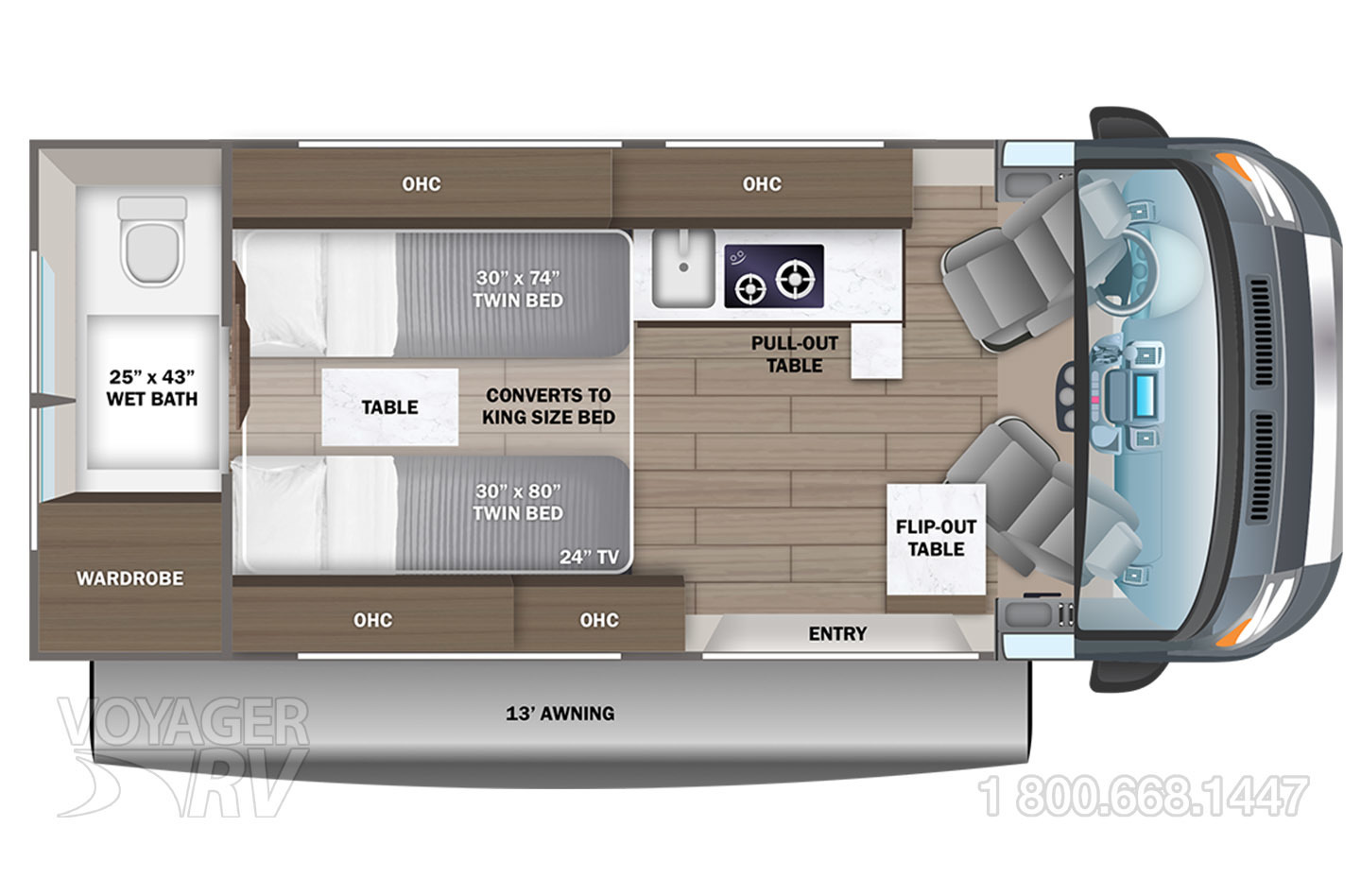 2023 Winnebago Travato 59G Floorplan