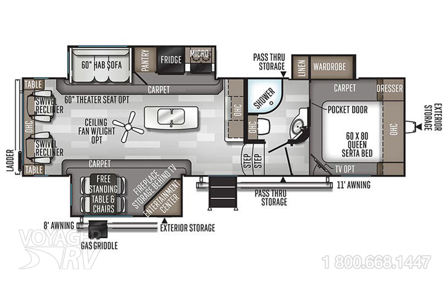 2025 Grand Design Reflection 100 Series 28RL Floorplan