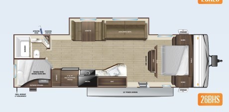 2022 Highland Ridge Open Range 26BHS Floorplan