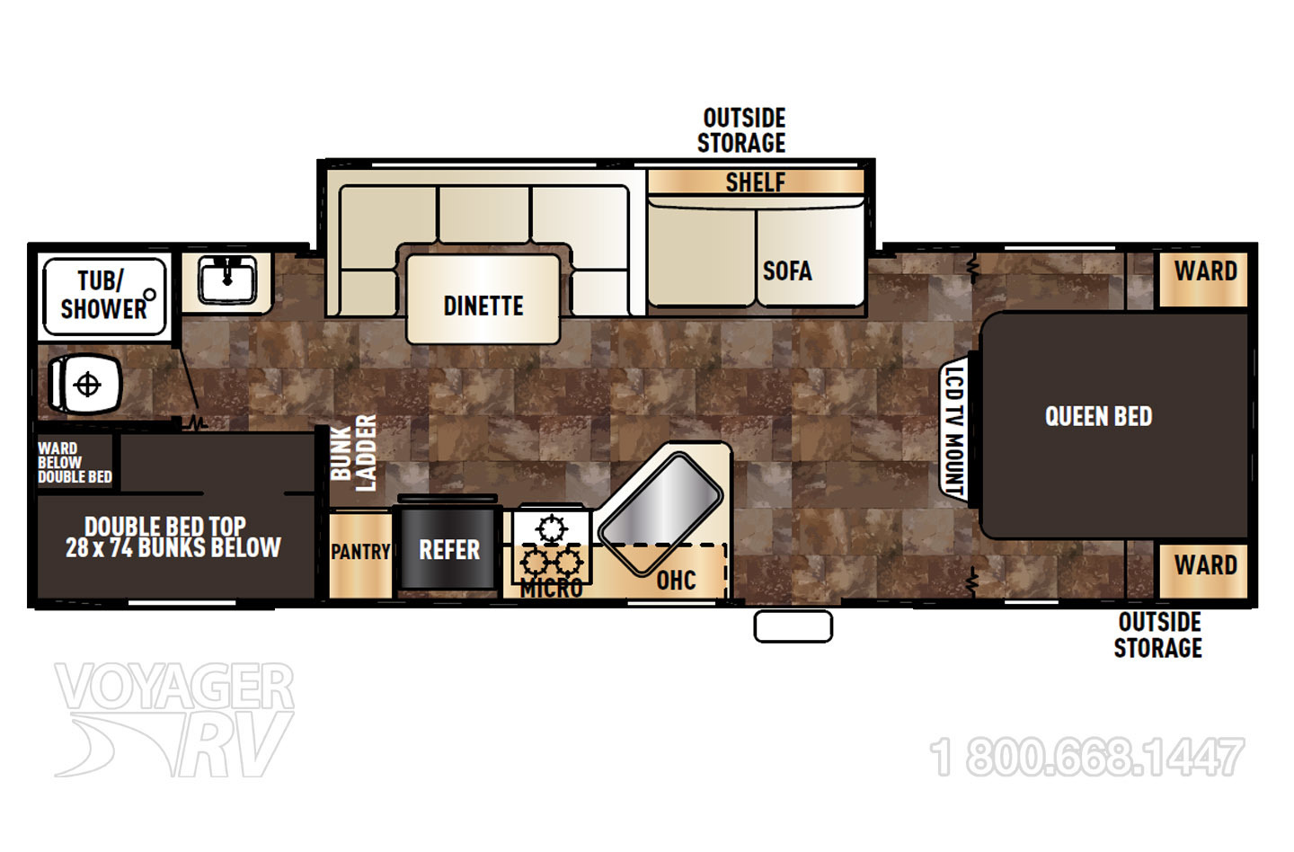 2015 Forest River Grey Wolf 28BHS Floorplan
