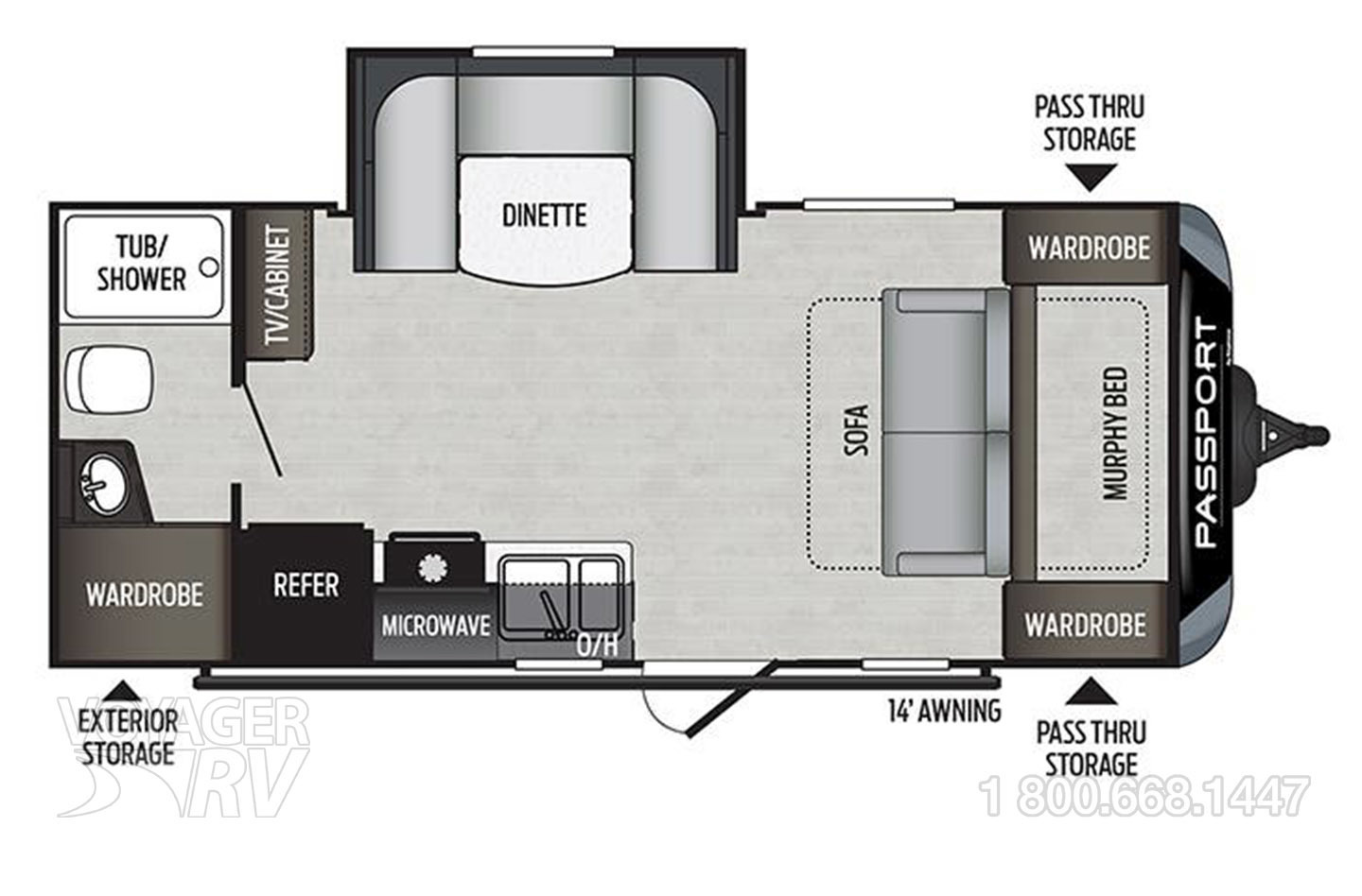 2020 Keystone Passport 199MLE Floorplan