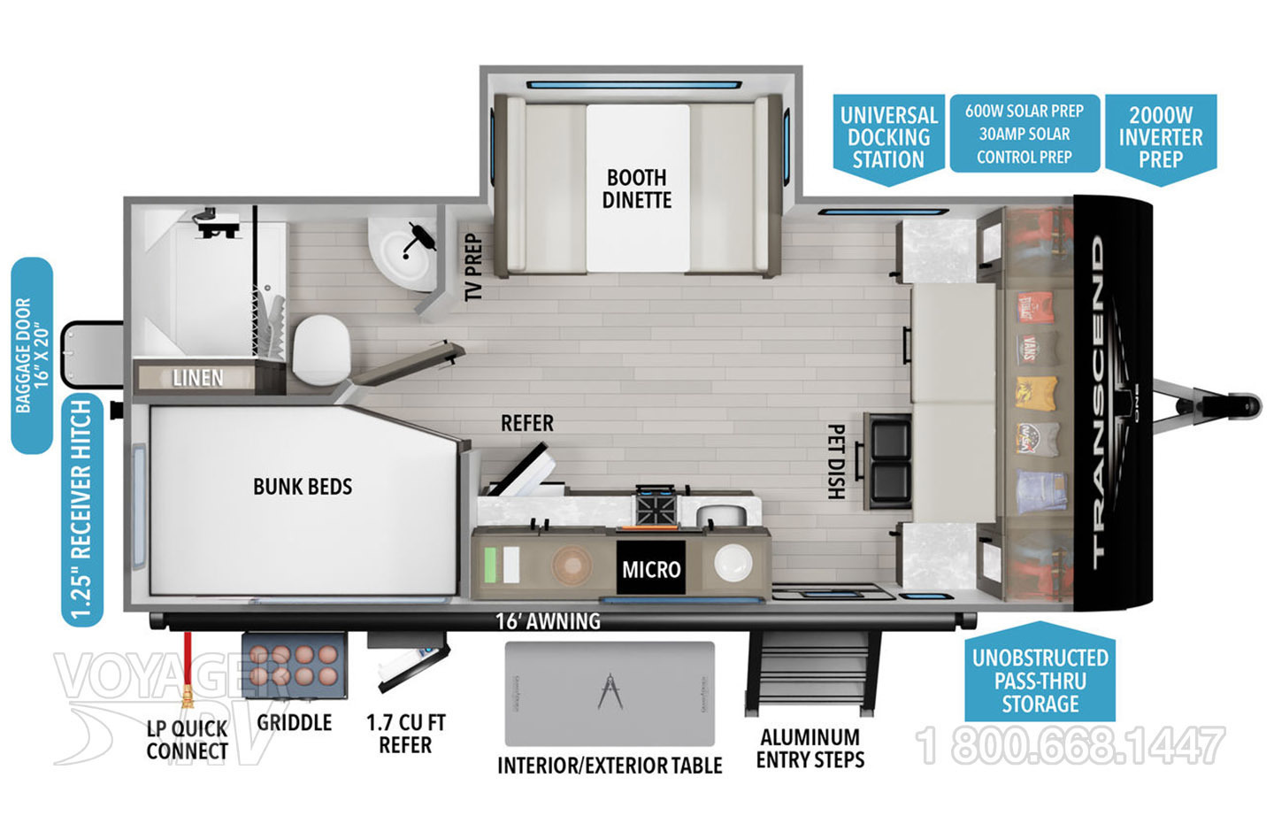 2026 Grand Design Transcend ONE 161BH Floorplan