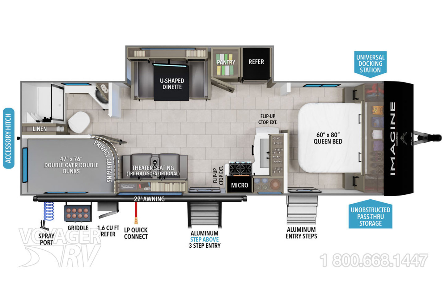 2026 Grand Design Imagine XLS 25DBE Floorplan