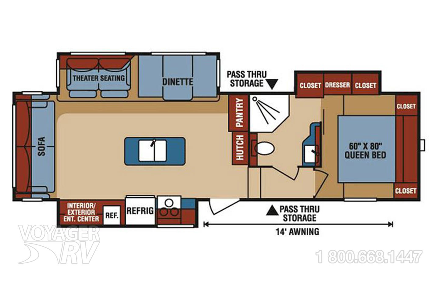 2017 KZ Durango 281RLT Floorplan