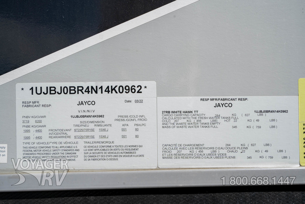 2022 Jayco WhiteHawk 27RB