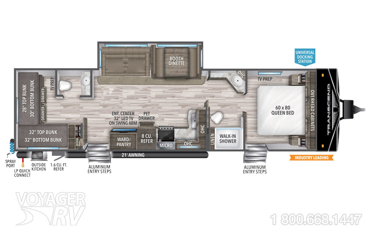 2022 Grand Design Transcend Xplor 321BH Floorplan
