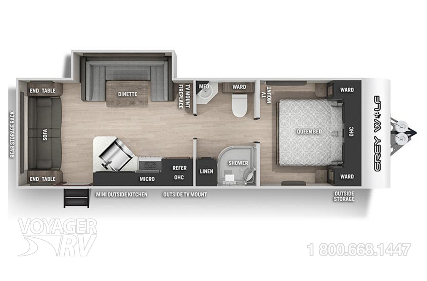 2022 Forest River Greywolf 23MK Floorplan