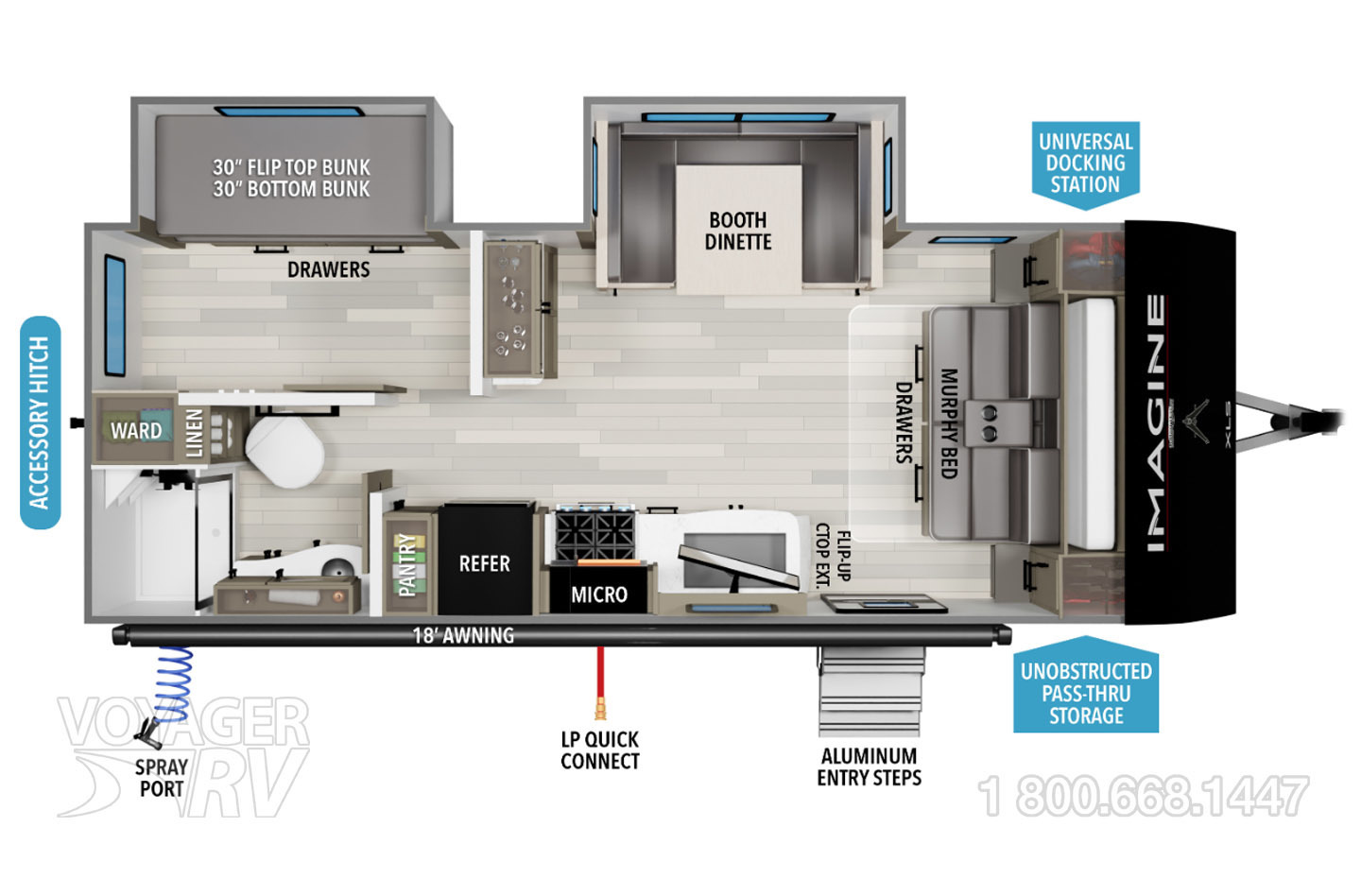 2026 Grand Design Imagine XLS 22BHE Floorplan