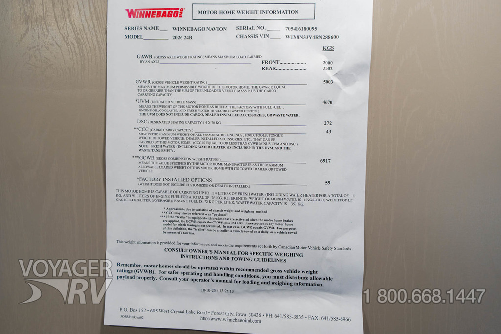 2026 Winnebago Navion 24R