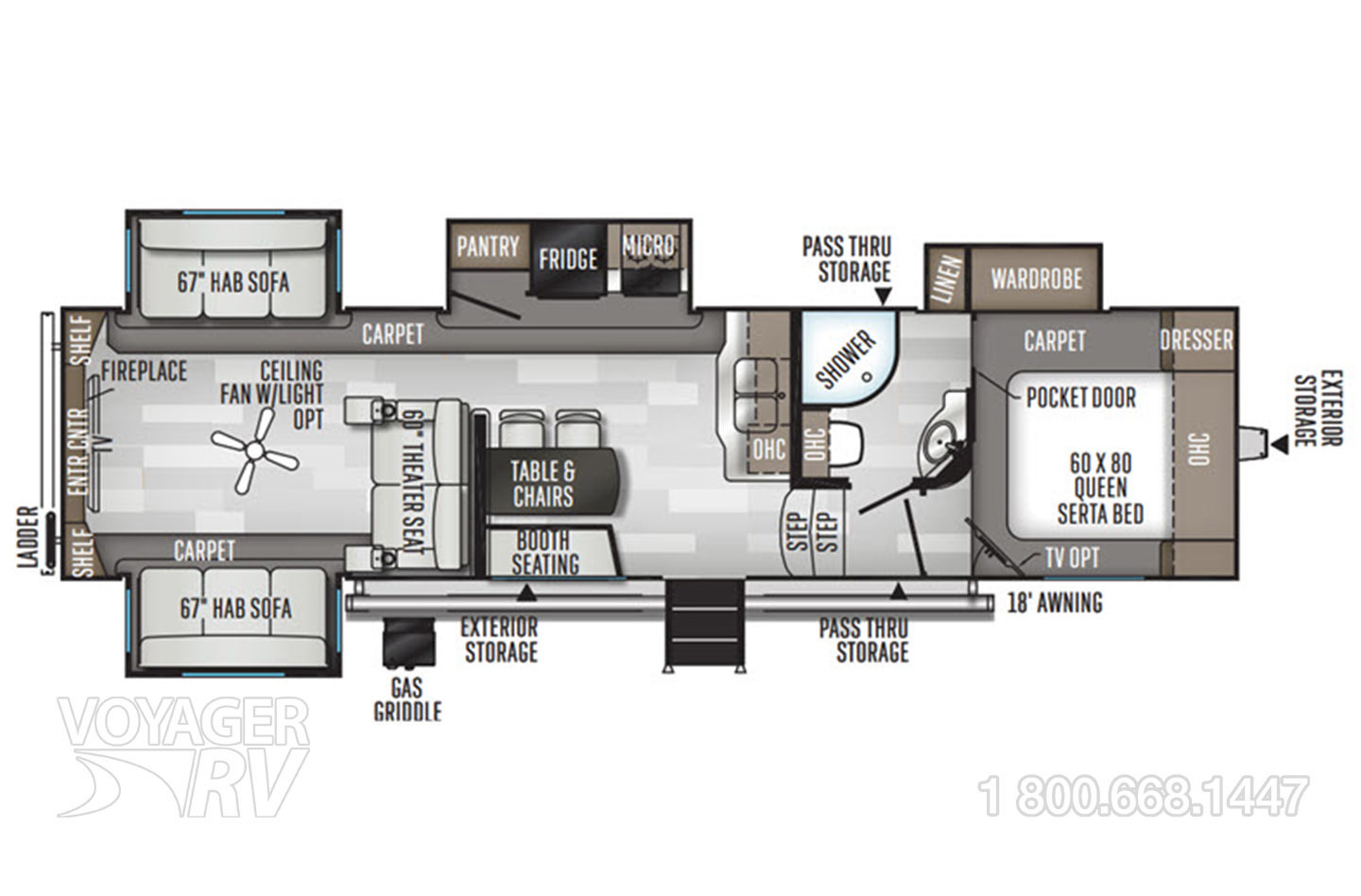 2021 Grand Design Reflection 295RL Floorplan