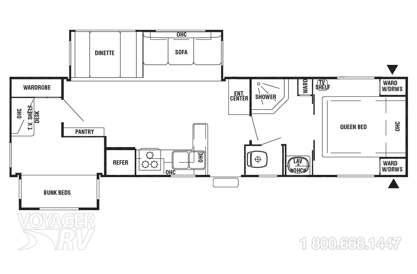2008 Forest River Cedar Creek Silverback 32LBHDS Floorplan