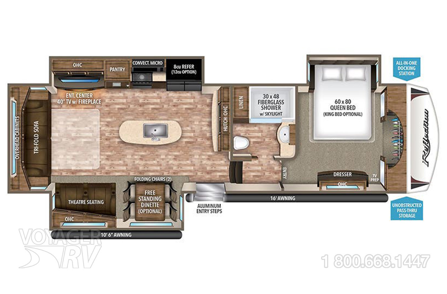 2019 Grand Design Reflection 337RLS Floorplan