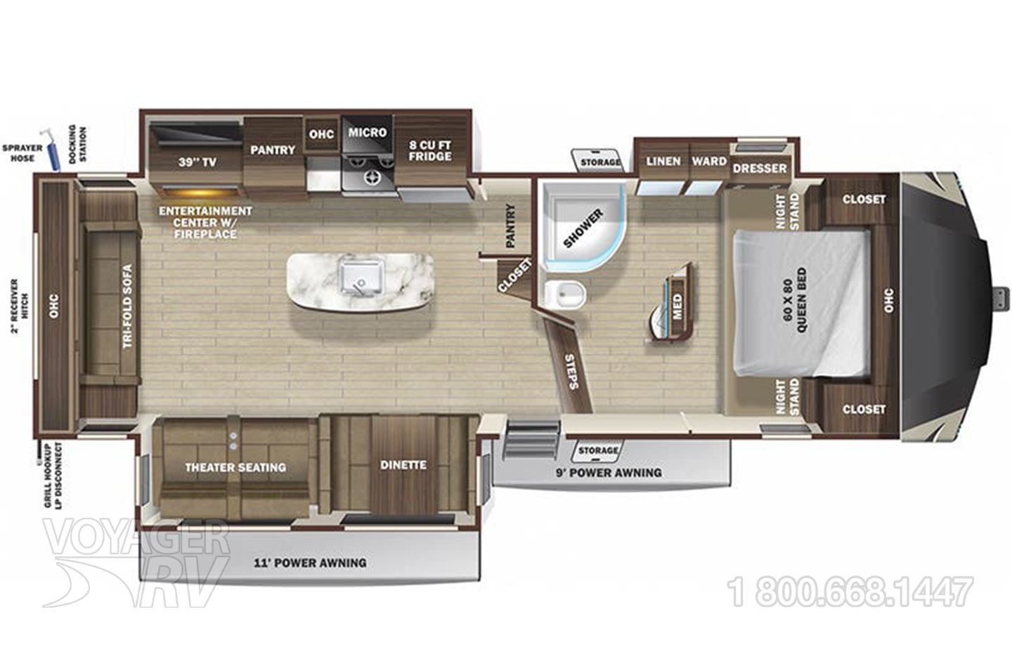 2017 Grand Design Reflection 26RL Floorplan