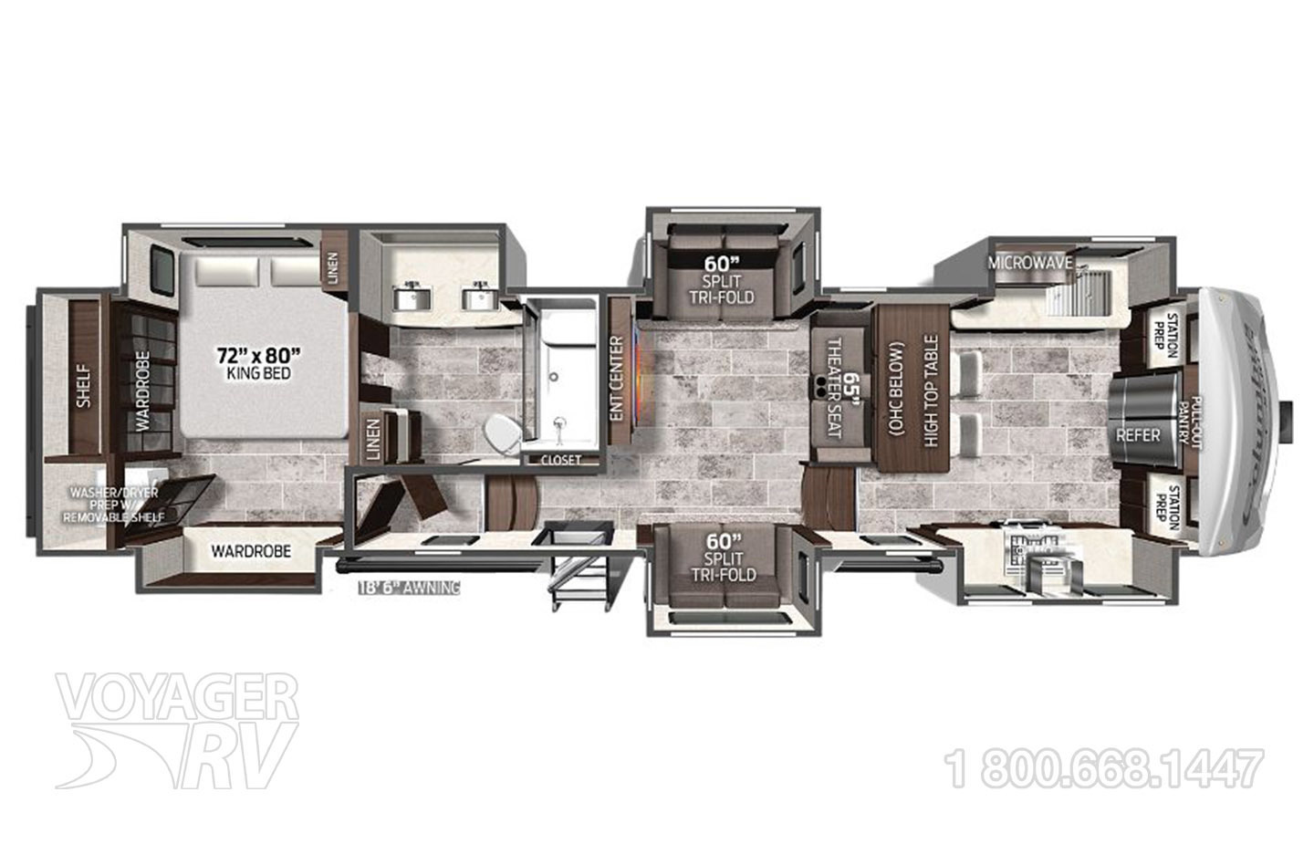 2021 Forest River Palomino 1492 Columbus 388FKC Floorplan