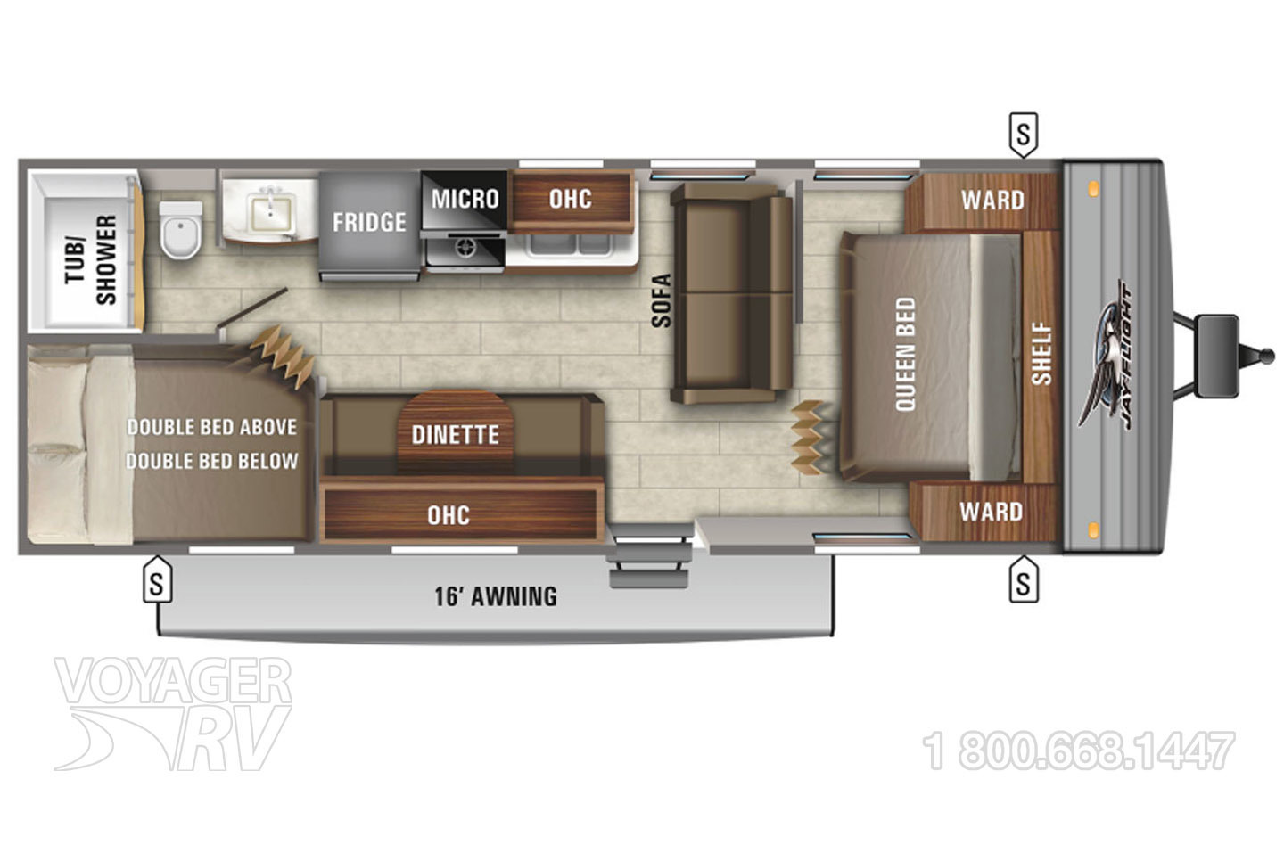 2017 Jayco  Jay Flight  26BH Floorplan