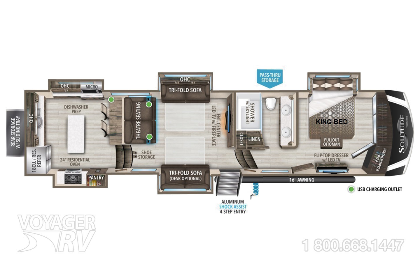 2023 Grand Design Solitude 390RK Floorplan