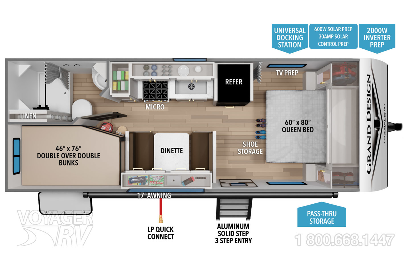 2026 Grand Design Transcend Xplor 19BHX Floorplan