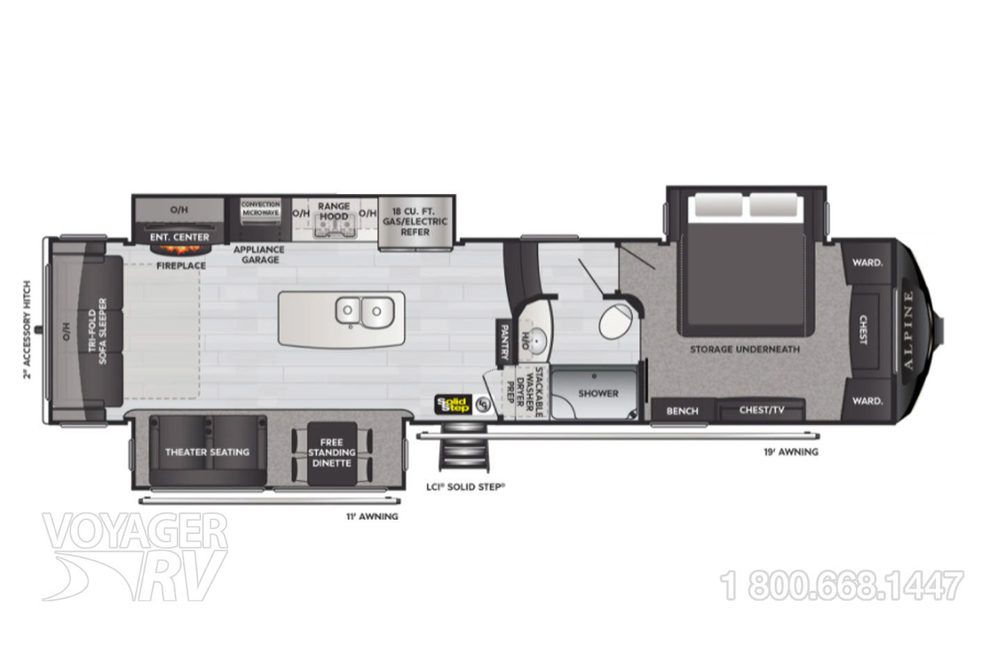2021 Keystone Alpine 3650RL Floorplan
