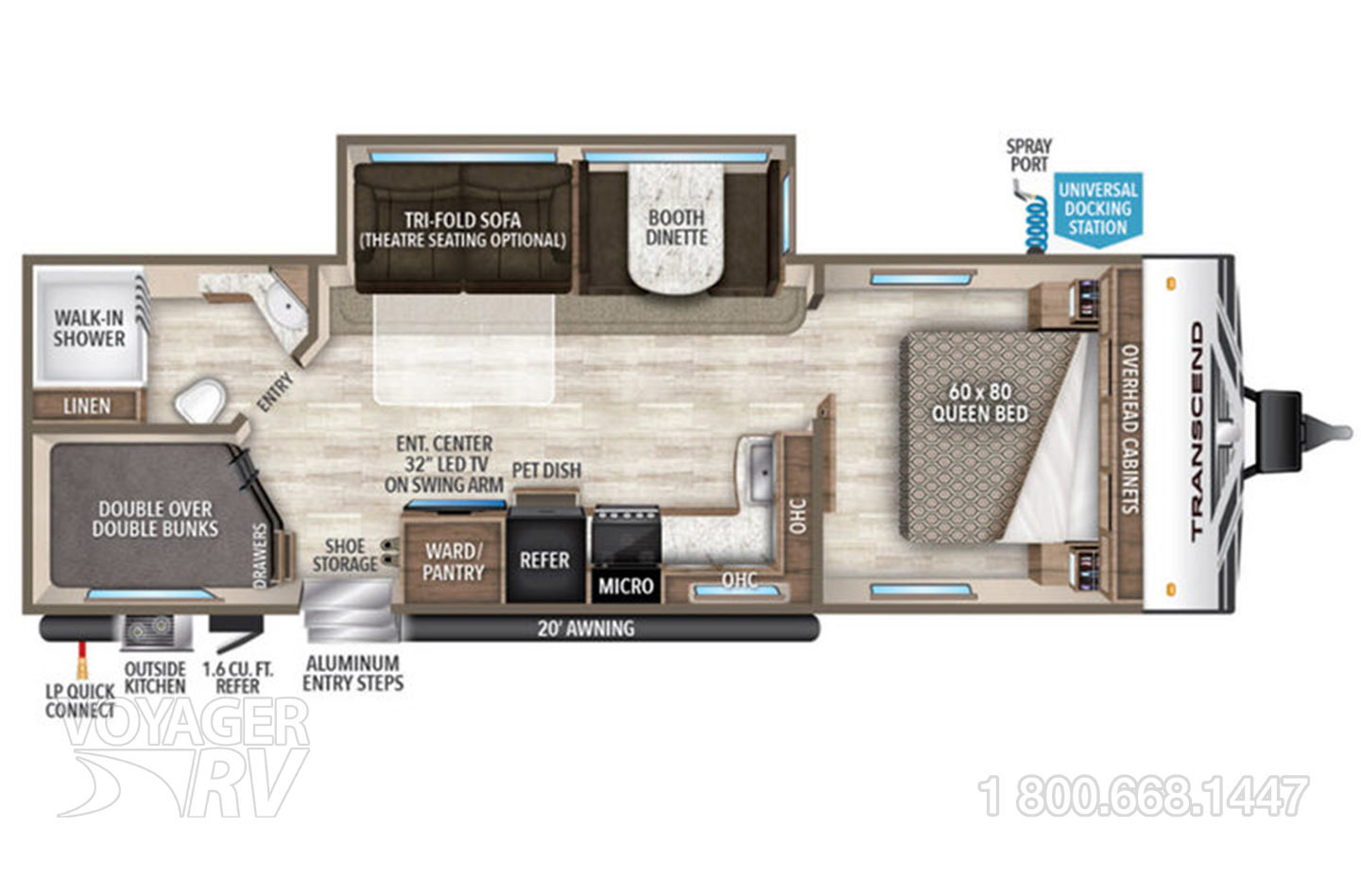 2019 Grand Design Transcend 27BHS Floorplan