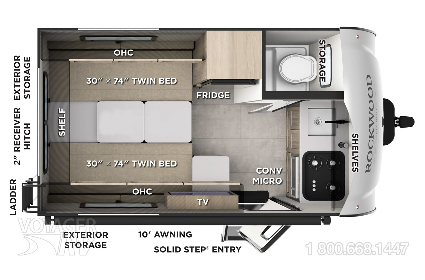 2022 Forest River Rockwood Geo Pro 19FDS Floorplan