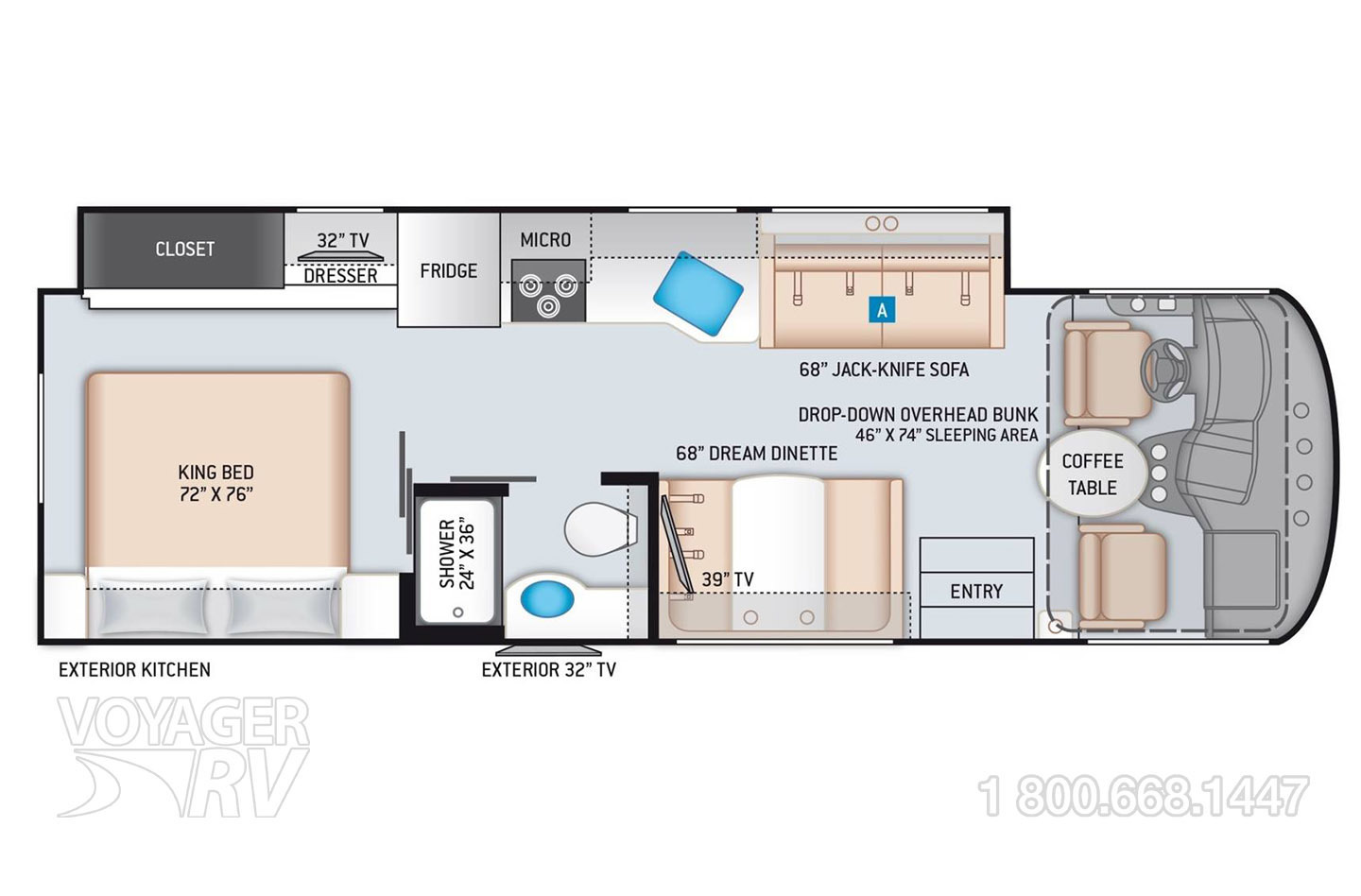 2022 Thor Ace 29.5 Floorplan