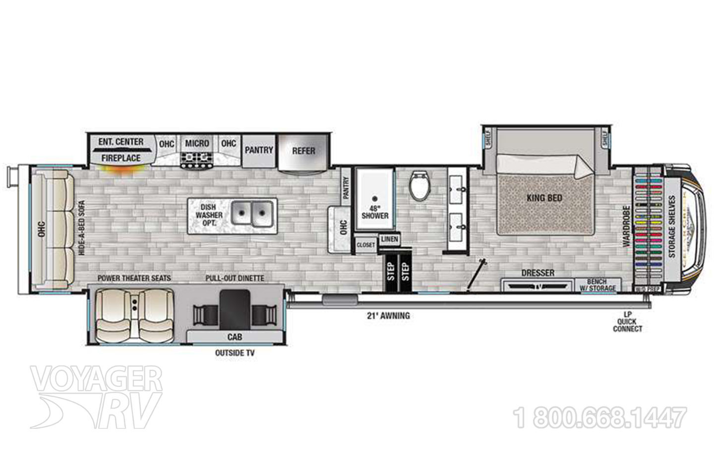 2022 Forest River Cedar Creek Champagne 38EL Floorplan