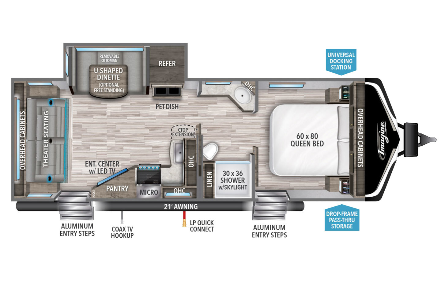 2025 Grand Design Imagine XLS 22RBE Floorplan