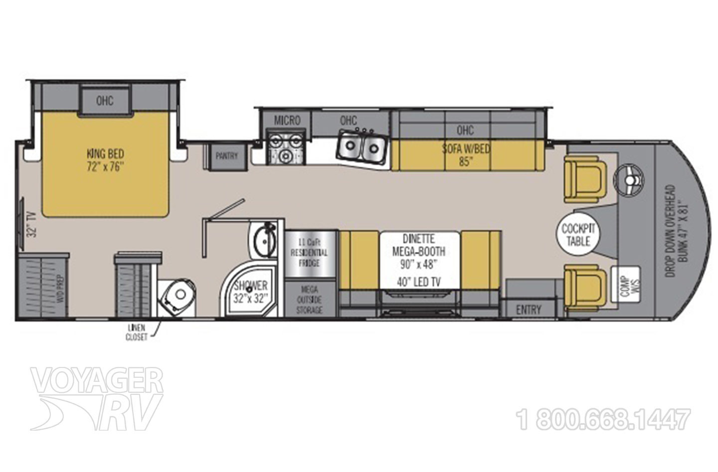 2018 Coachmen  Pursuit 32WC Floorplan