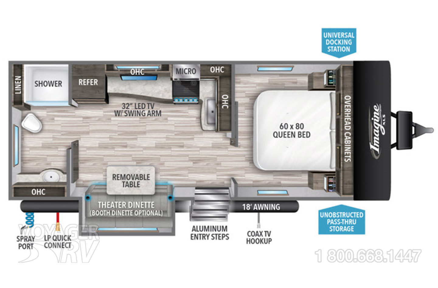 2020 Grand Design Imagine XLS 22RBE Floorplan