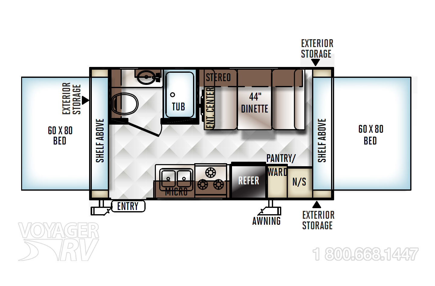 2017 Forest River Flagstaff Shamrock 17 Floorplan