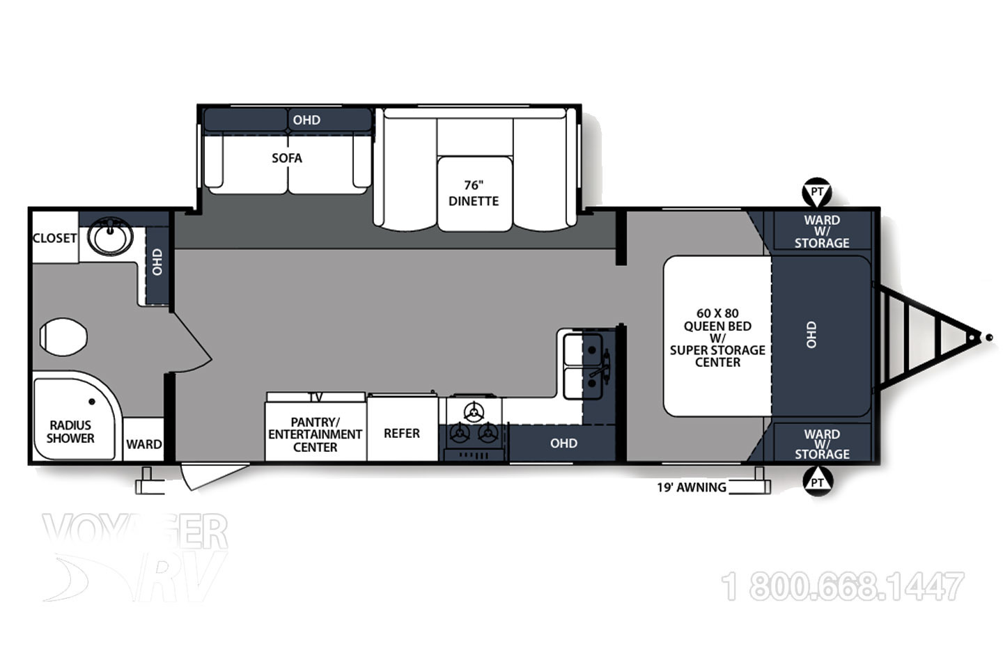 2019 Forest River Surveyor 267RBSS Floorplan