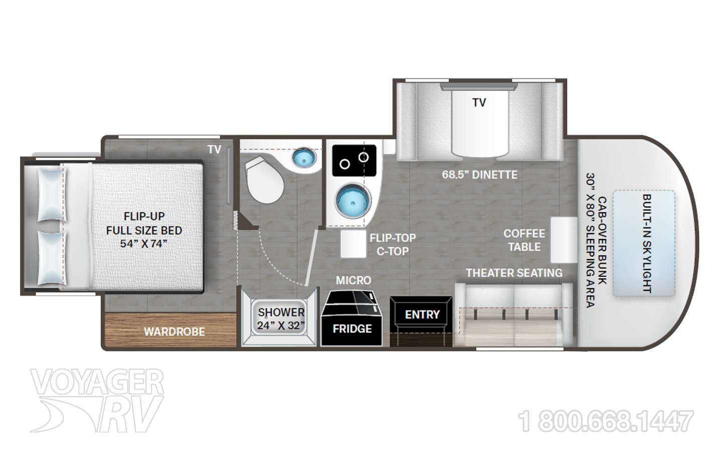 2024 Thor Tiburon 24RW Floorplan