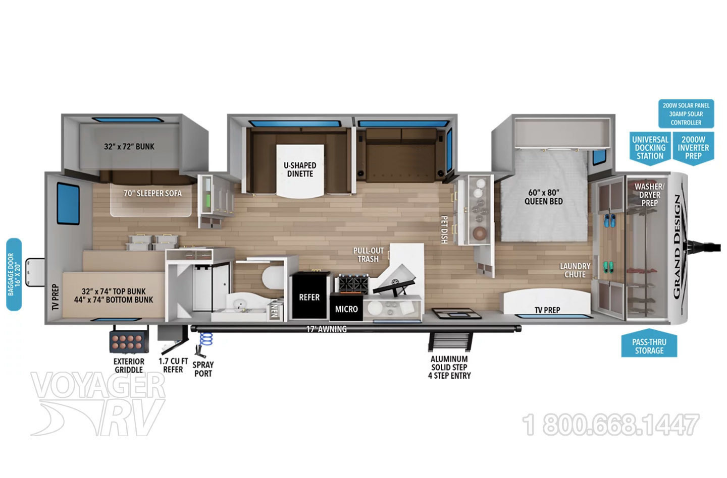 2027 Grand Design Transcend 335BHT Floorplan