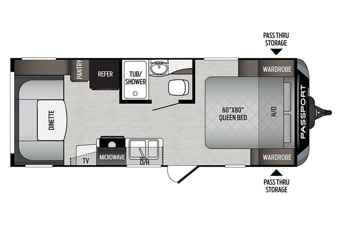 2019 Keystone  Passport 216RDWE Floorplan