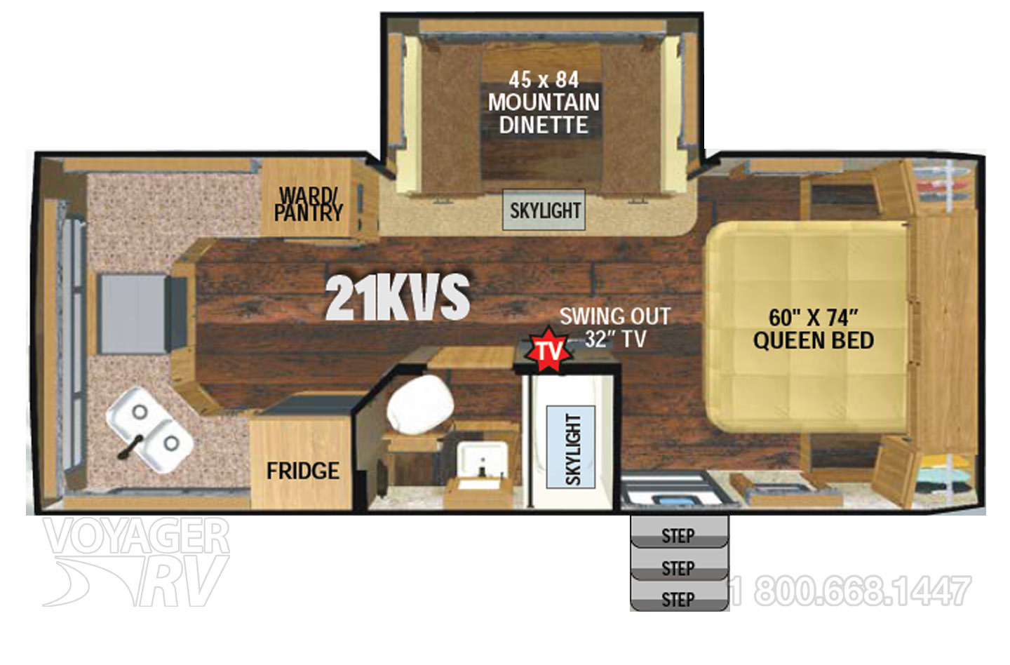 2021 Outdoors RV Creekside Mountain Series  21 KVS Floorplan