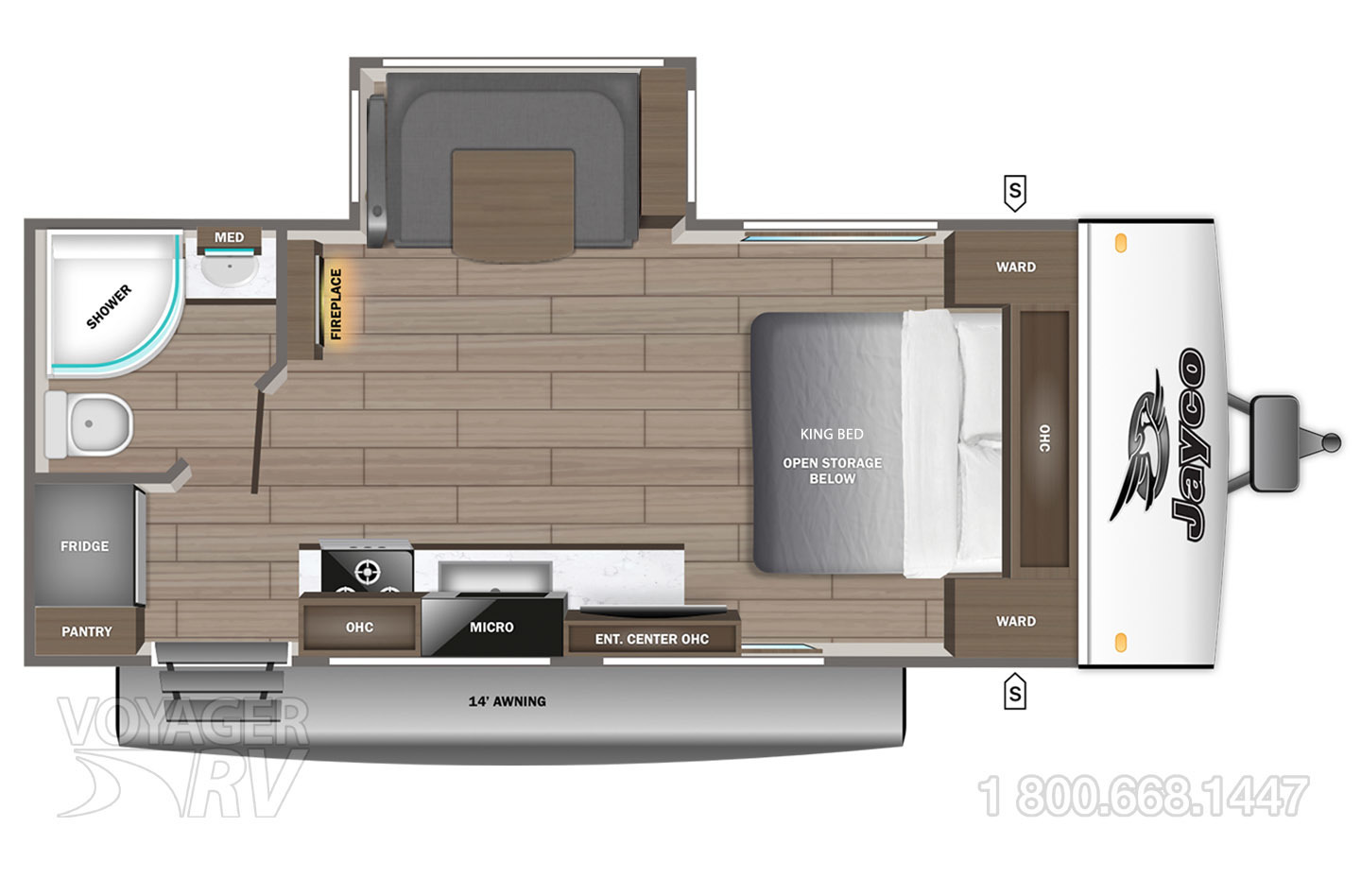 2027 Jayco Jay Feather 18RBF Floorplan