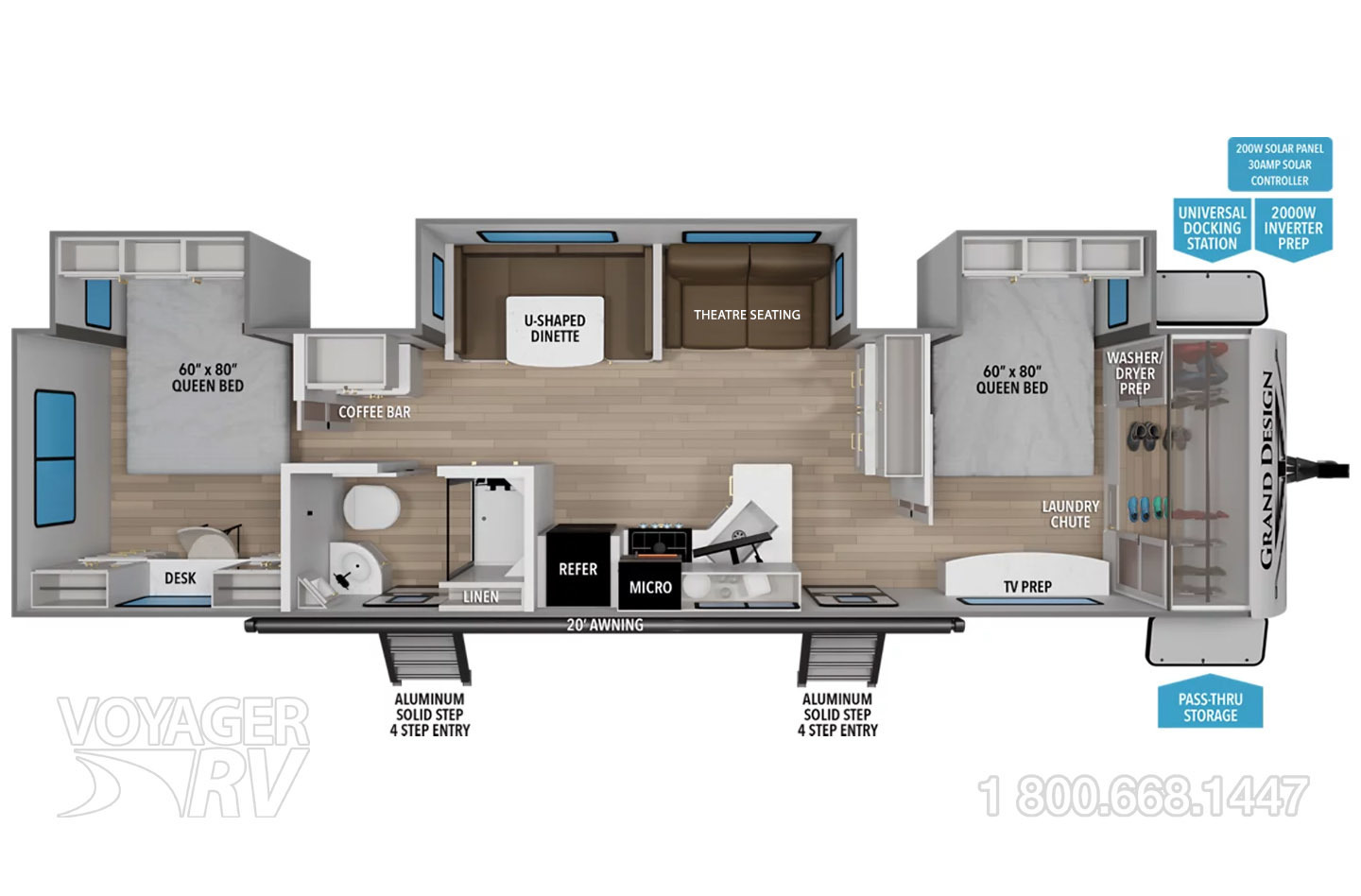 2027 Grand Design Transcend 345DQT Floorplan