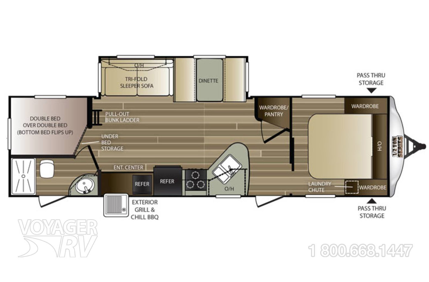 2018 Keystone Cougar 29BHSWE Floorplan
