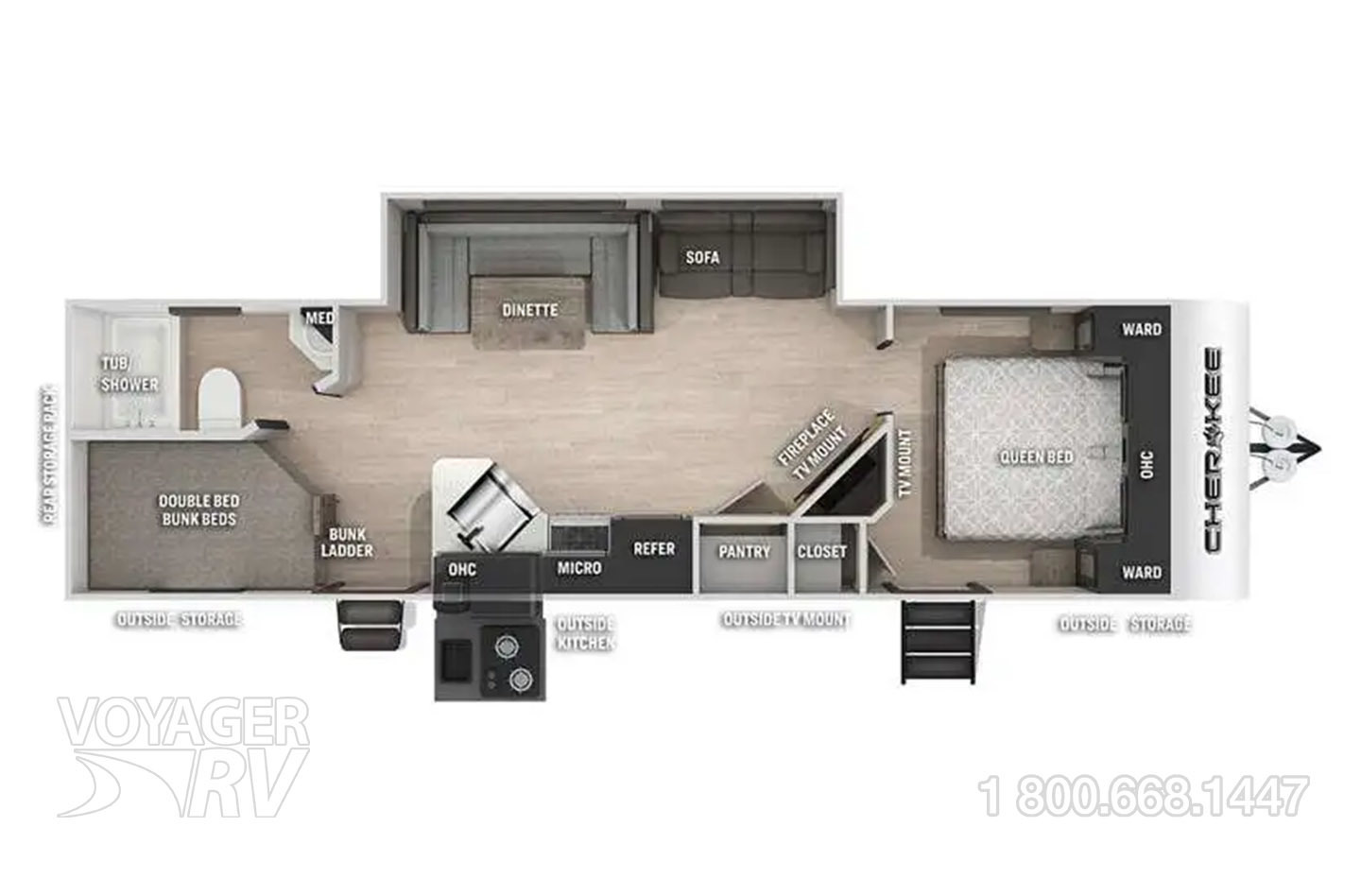 2021 Forest River Cherokee 264DBH Floorplan